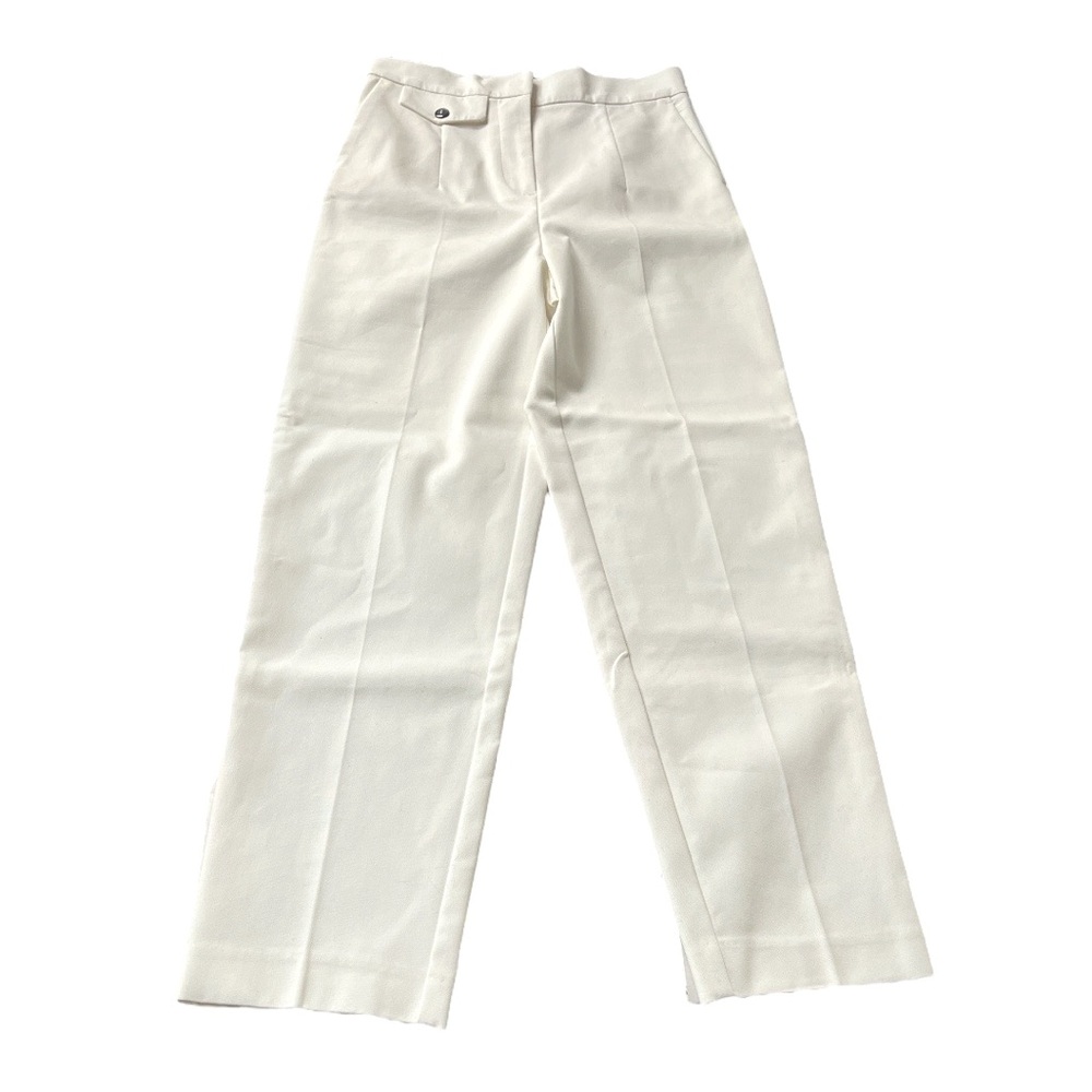 Zara High Waist Tapered Leg Dress Pants White Size Medium